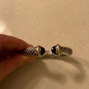 David Yurman bangle.  Sterling silver and 14K with onyx.